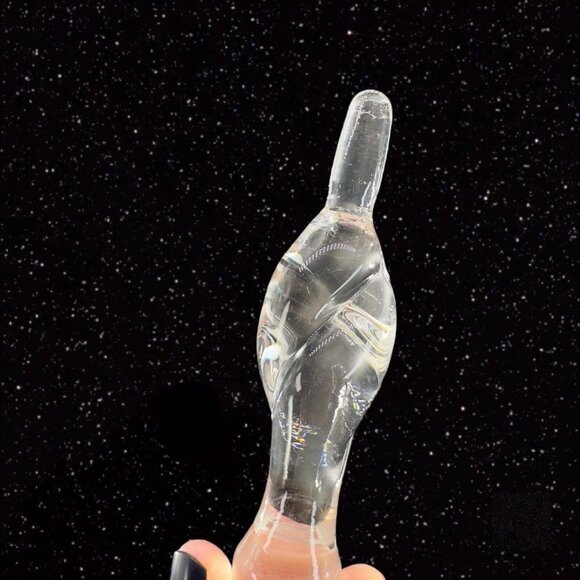 Clear Crystal Decanter Etched With Snail Swirl Stopper Hand Made In Portugal VTG - Picture 11 of 16